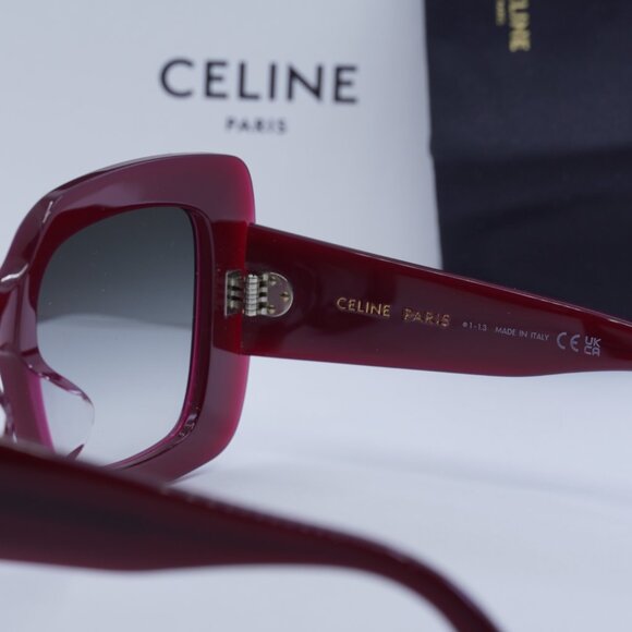 Final Price! Celine CL40263F 69B Shiny Burgundy Sunglasses - Picture 9 of 12